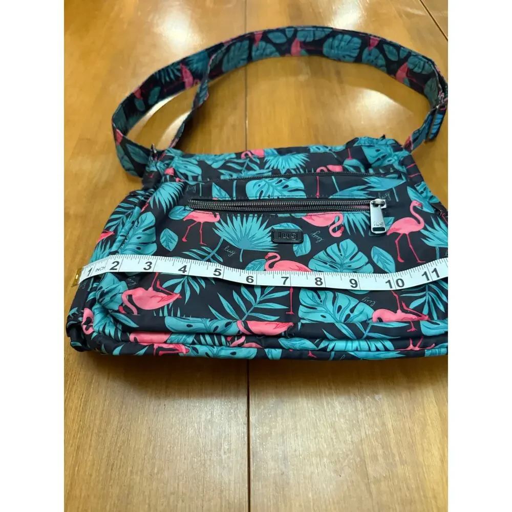 LUG RFID double dutch 3.0 crossbody flamingo black travel cleanable safety cute